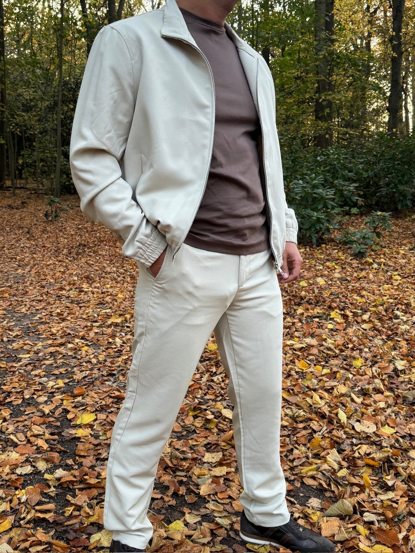 BEIGE CHIQUE - 'The Prestige Tracksuit ' - SLIM FIT LONG LUXE SET