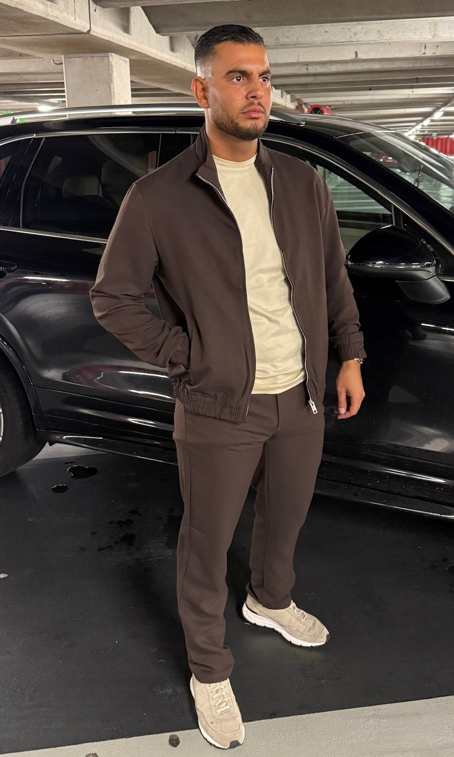 CHOCO BROWN - 'The Prestige Tracksuit ' - SLIM FIT LONG LUXE SET