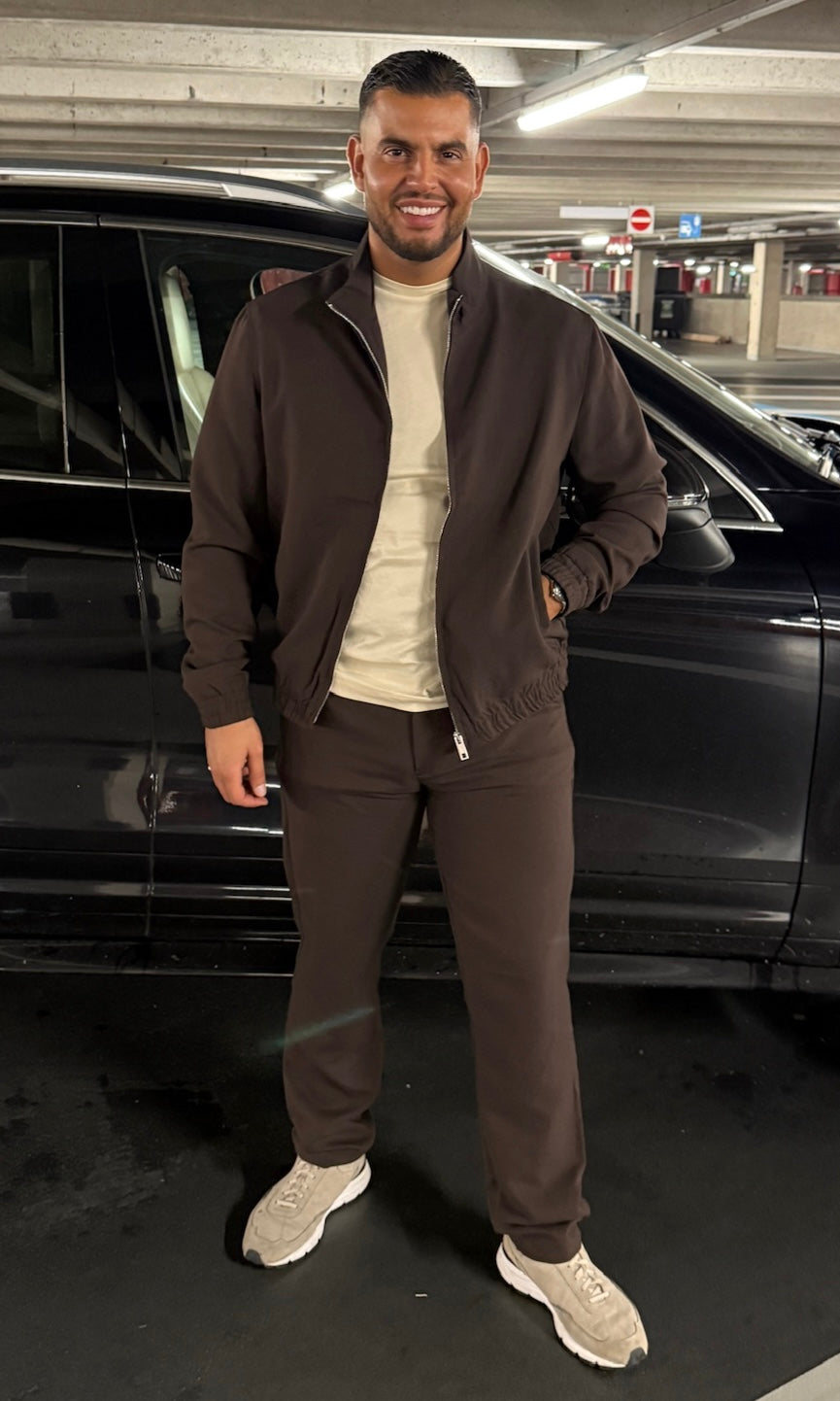 CHOCO BROWN - 'The Prestige Tracksuit ' - SLIM FIT LONG LUXE SET