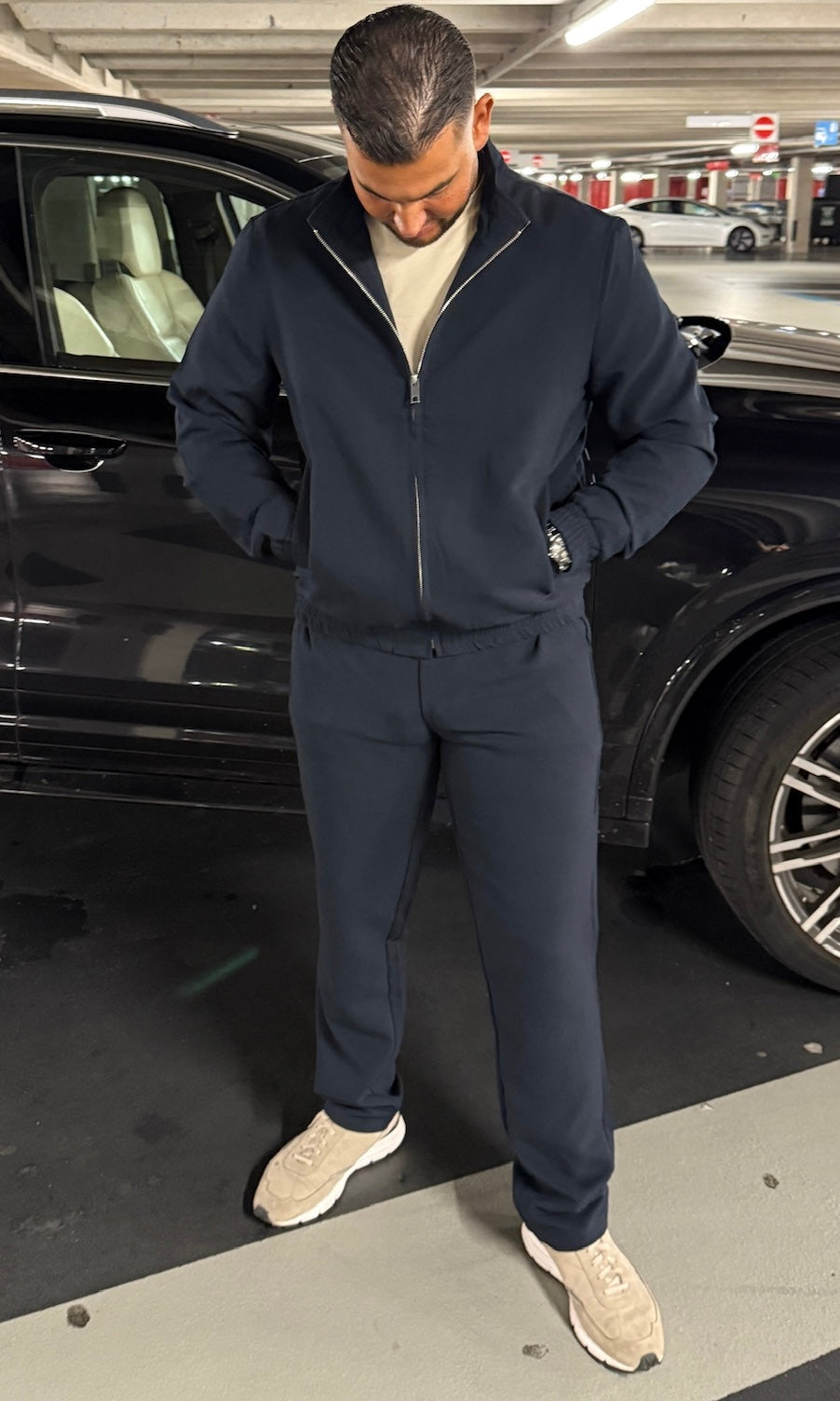 NAVY BLUE - 'The Prestige Tracksuit ' - SLIM FIT LONG LUXE SET