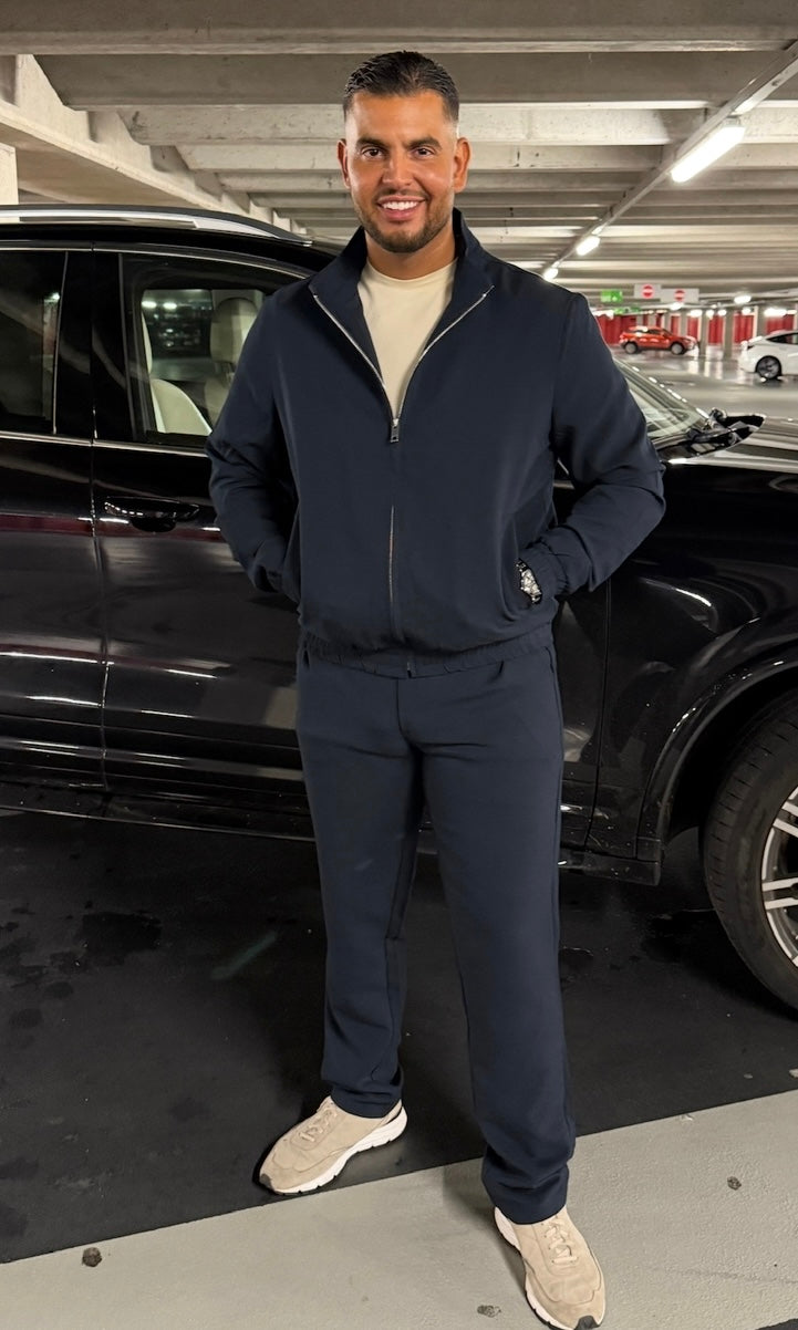 NAVY BLUE - 'The Prestige Tracksuit ' - SLIM FIT LONG LUXE SET