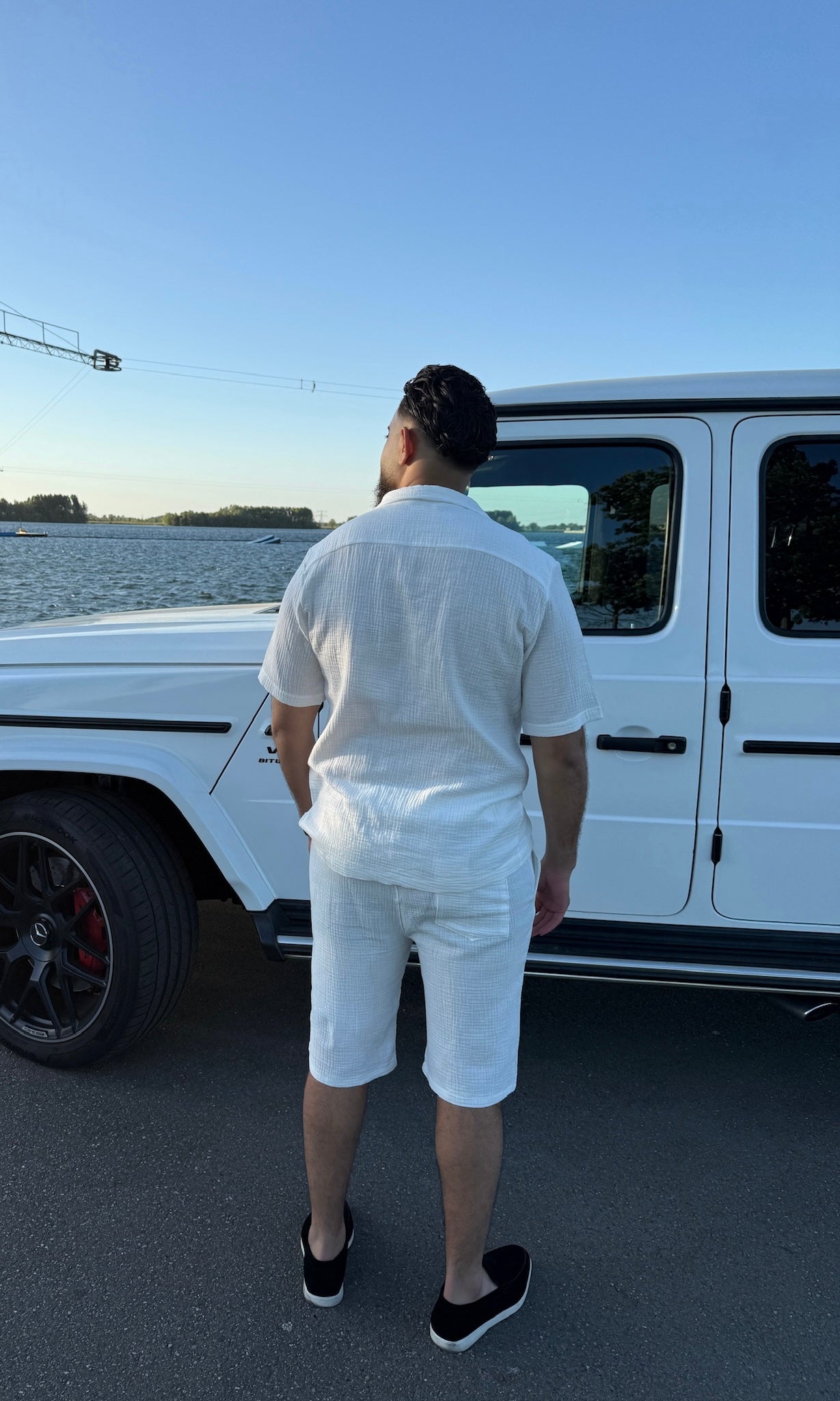 WHITE - 'THE MOESSELINO SET' - MOESSELINE COTTON SHIRT + SHORT SET