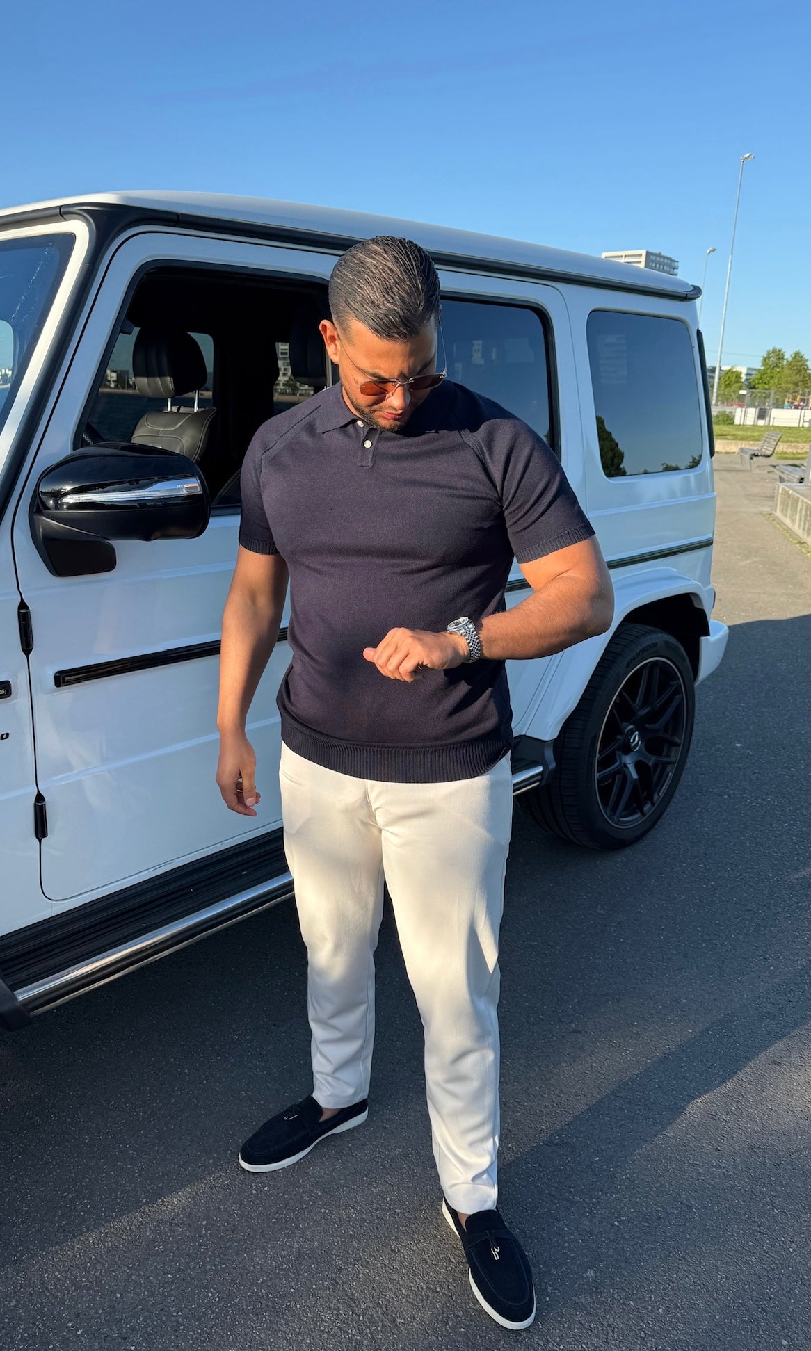 NAVY BLUE - 'MONTEBELLO POLO' - KNITTED POLO SHIRT