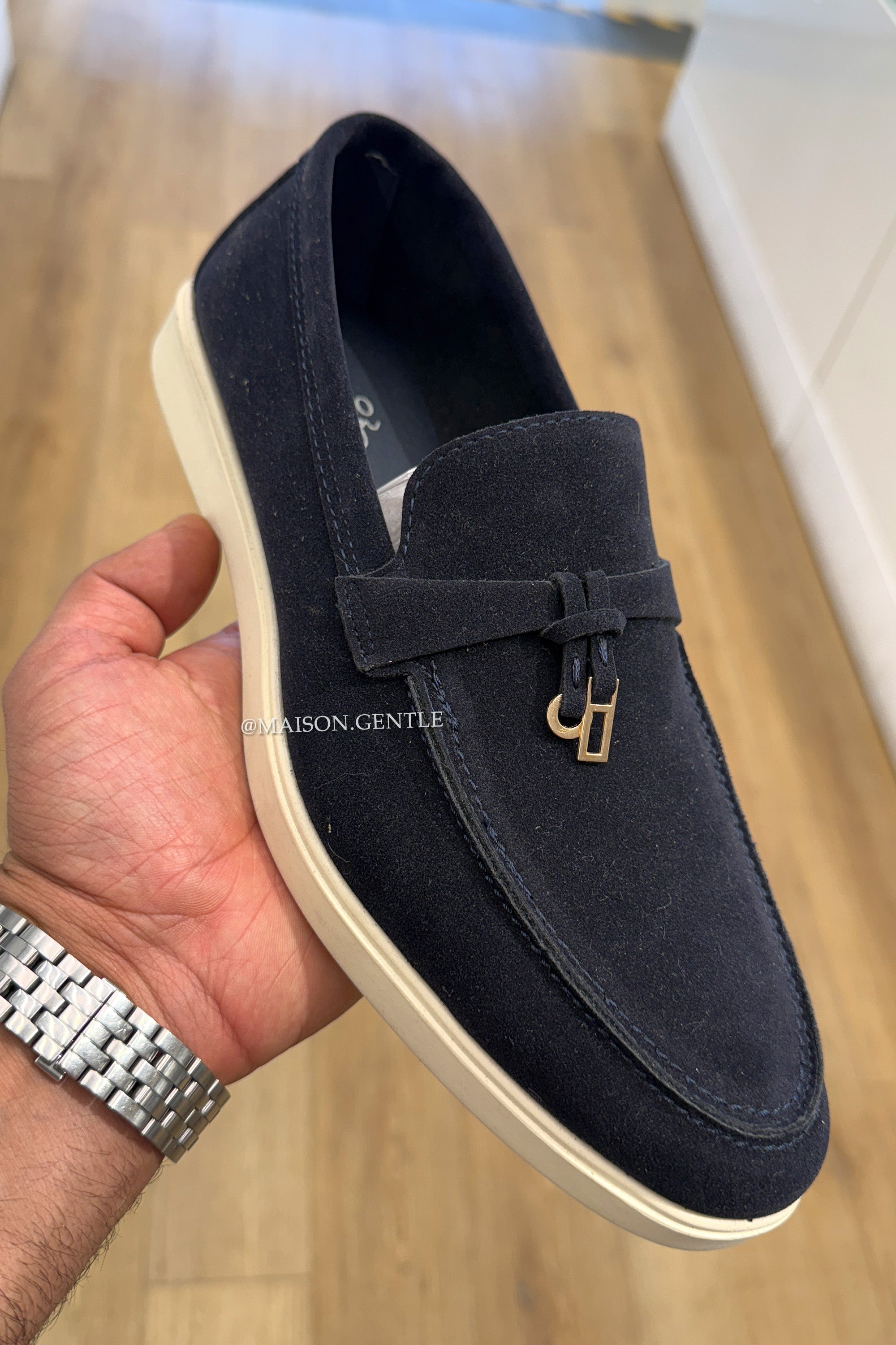 NAVY BLUE - 'MODENA LOAFERS' - PERFECT SUEDE LOOK LOAFERS INSTAPPERS