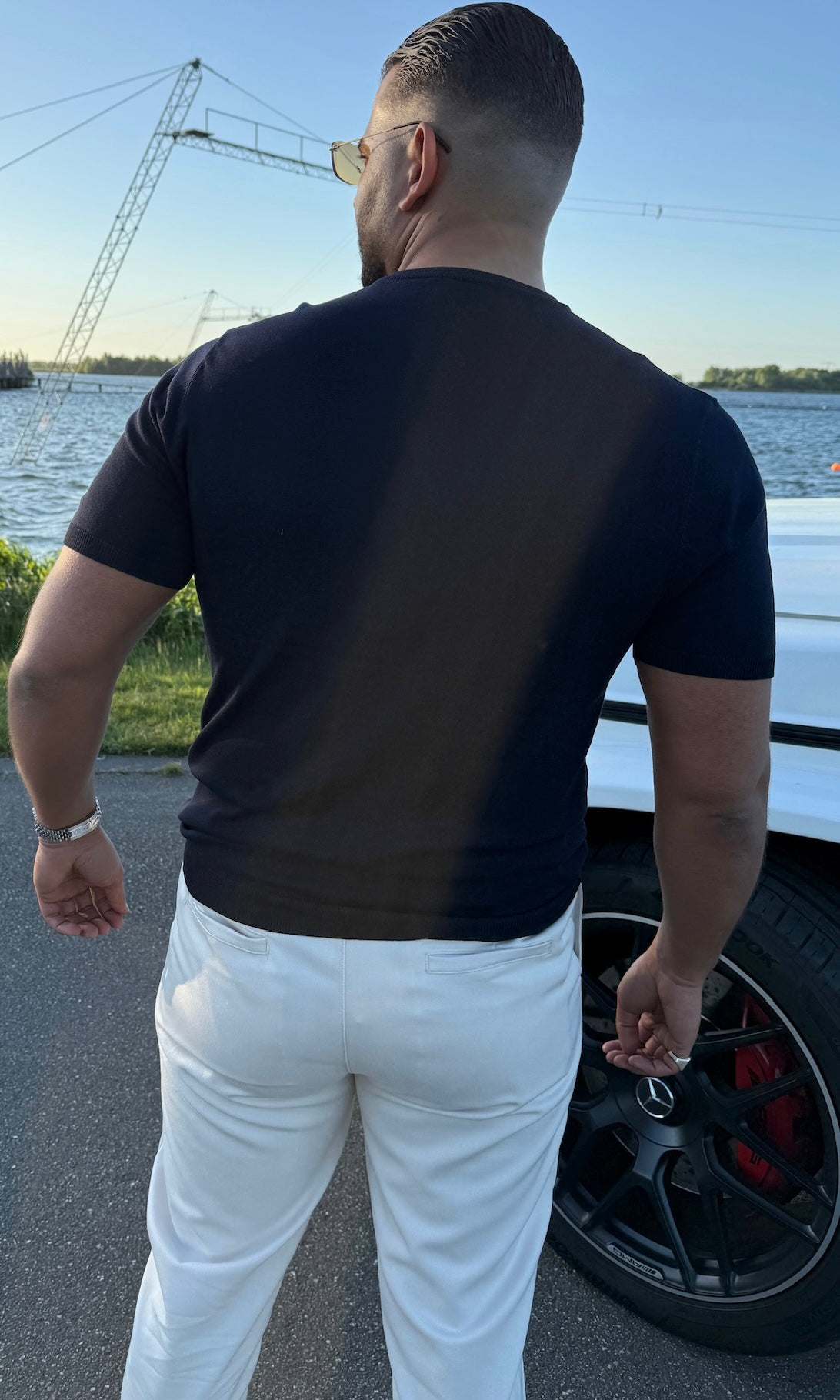 NAVY BLUE- 'THE VALMONT SHIRT' - PERFECT KNITTED ROUND NECK TOP
