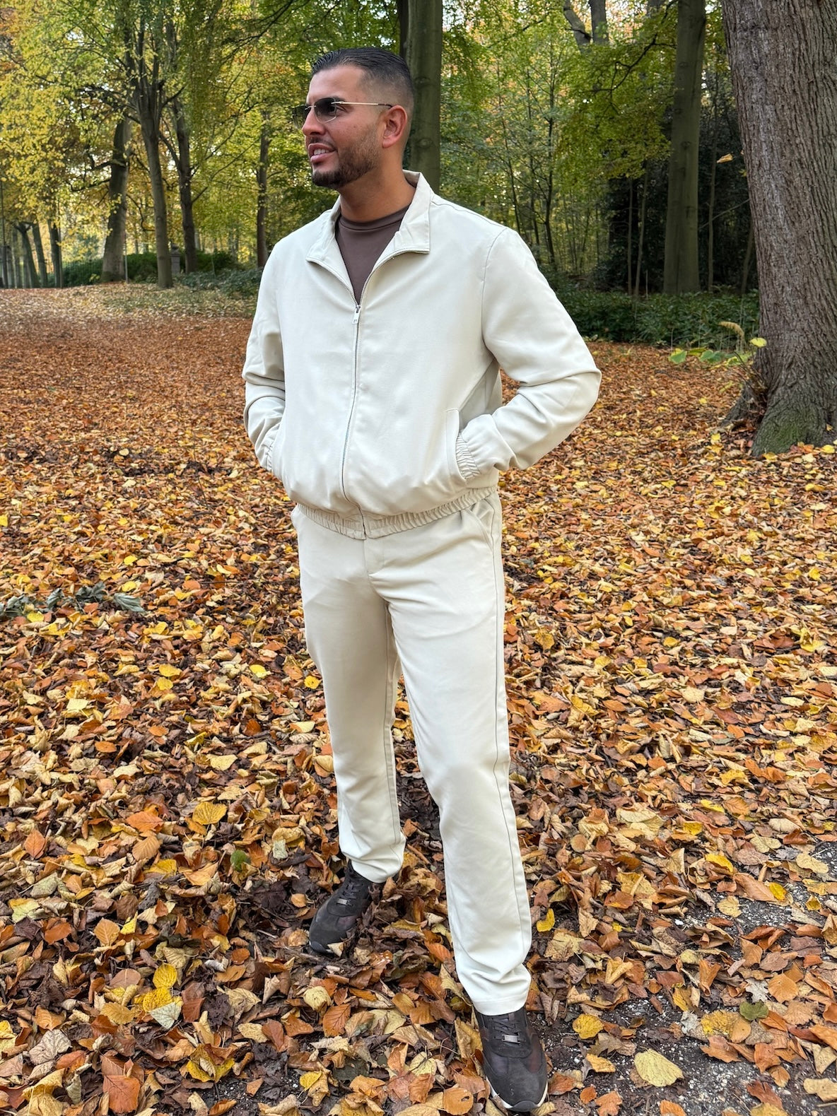 BEIGE CHIQUE - 'The Prestige Tracksuit ' - SLIM FIT LONG LUXE SET