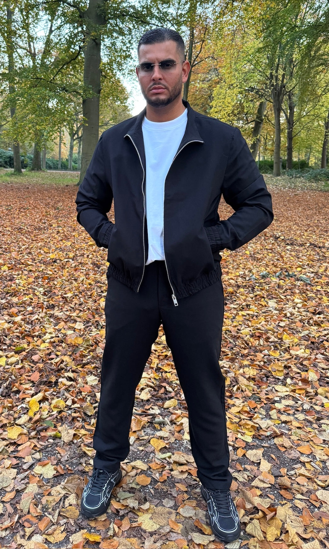 MIDNIGHT BLACK - 'The Prestige Tracksuit ' - SLIM FIT LONG LUXE SET