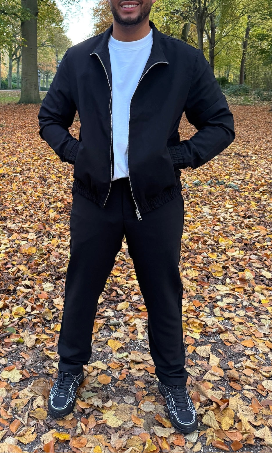 MIDNIGHT BLACK - 'The Prestige Tracksuit ' - SLIM FIT LONG LUXE SET