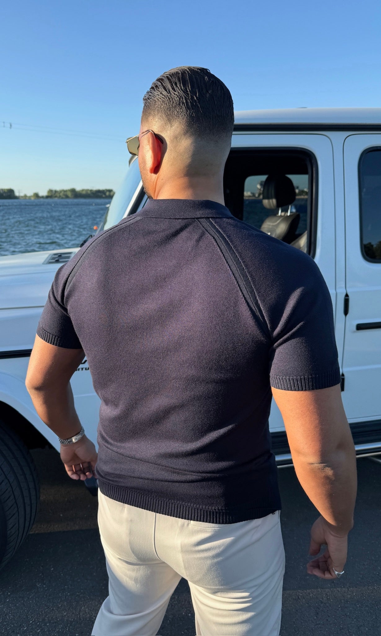 NAVY BLUE - 'MONTEBELLO POLO' - KNITTED POLO SHIRT